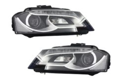 LED DRL Frontlykter for Audi A3 8P 8P1 8PA (2009-2012) Facelift Design Kjørelys Svart
