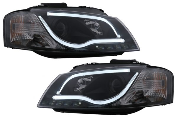 LED DRL Frontlykter egnet for Audi A3 8P (05.2003-03.2008) Sort