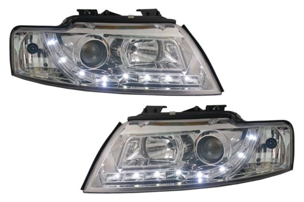 LED DRL Frontlykter egnet for Audi A4 B6 Cabrio (2000-2006) Krom