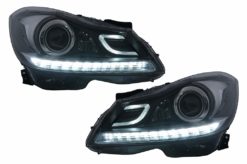 LED DRL-frontlykter egnet for Mercedes C-klasse W204 S204 (2011-2014) med dynamisk sekvensielt svinglys