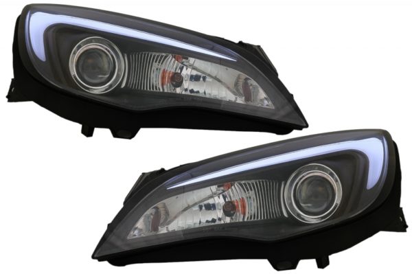 LED DRL Frontlykter egnet for Opel Astra J (2010-2015) RØR LYS SORT