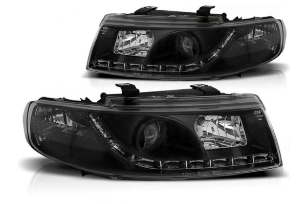 LED DRL Frontlykter egnet for Seat Leon Toledo (04.1999-08.2004) Svart