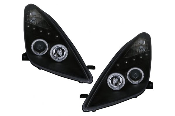 LED DRL Frontlykter egnet for Toyota Celica T230 (1999-2005) Angel Eyes Black |