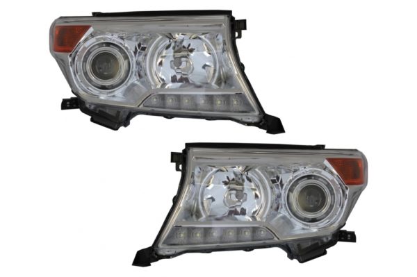 LED DRL-frontlykter egnet for Toyota Land Cruiser FJ200 (2008-2012) Oppgradering til Facelift 2012-modell