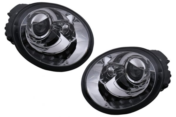 LED DRL-frontlykter egnet for VW New Beetle Hatchback Cabrio (10.1998-05.2005) Chrome Clear Lens