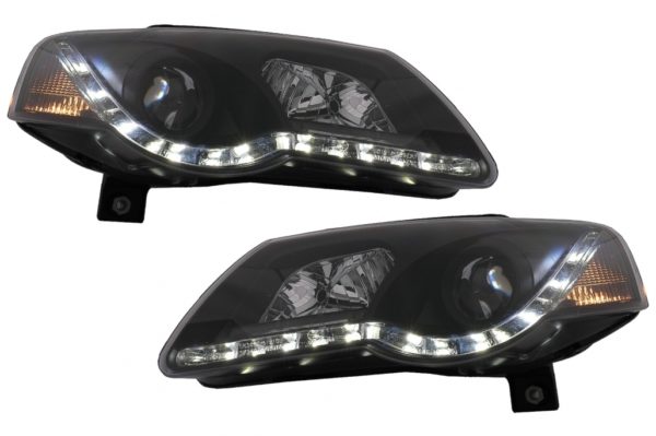 LED DRL Frontlykter egnet for VW Passat B6 3C (03.2005-2010) Sort