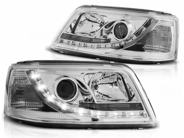 LED DRL Frontlykter egnet for VW Transporter T5 (04.2003-08.2009) Daylight Chrome