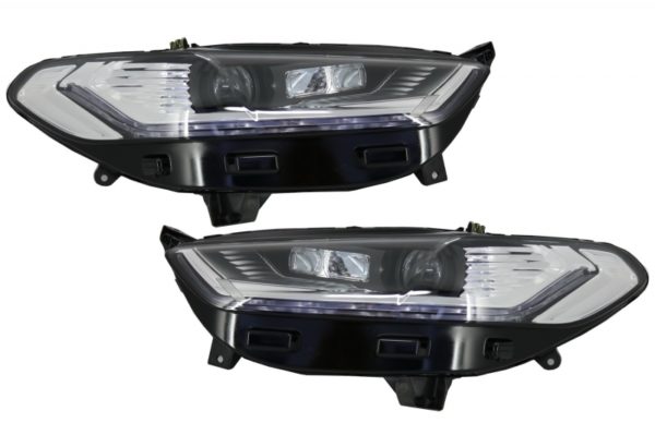 LED DRL Frontlykter Xenon Look egnet for Ford Mondeo MK5 (2013-2016) Flytende dynamiske sekvensielle svinglys krom