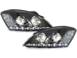 LED DRL Look Frontlykter egnet for KIA CEE'D (2006-2009) Sort