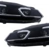 LED-frontlykter og baklykter egnet for VW Golf 6 VI (2008-2013) med ansiktsløftning G7.5 Look Sølvflytende dynamiske sekvensielle svinglys LHD |