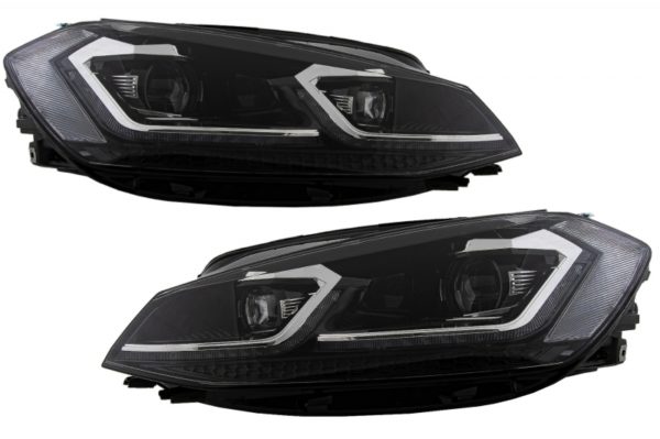 LED-frontlykter Bi-Xenon Look egnet for VW Golf 7.5 VII Facelift (2017-up) med sekvensielle dynamiske svinglys