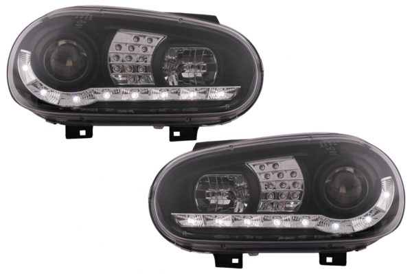 LED-frontlykter Dagslys egnet for VW Golf IV 4 Cabriolet Hatchback Variant (09.1997-09.2003) Svart