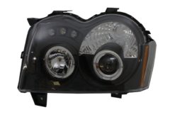 Alternative view of LED-frontlykter egnet for Jeep Grand Cherokee WH (2005-2008) Halo Angel Eyes Black