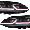 LED-frontlykter egnet for VW Golf 7 VII (2012-2017) Facelift G7.5 GTI Look med sekvensielle dynamiske svinglys | LED-frontlykter egnet for VW Golf 7 VII (2012-2017) Facelift G7.5 GTI Look med sekvensielle dynamiske svinglys |