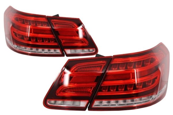 LED Light Bar Baklykter egnet for Mercedes E-Klasse W212 (2009-2013) Konvertering Facelift Design Rød Klar |