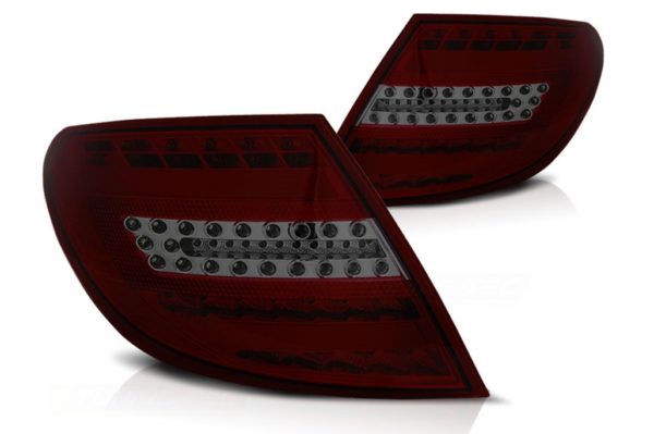 LED-baklykter egnet for Mercedes C-Klasse W204 Sedan (2007-2010) Red Smoke