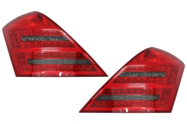 LED-baklykter egnet for Mercedes S-klasse W221 (2005-2009) Red Smoke med dynamisk sekvensielt blinklys