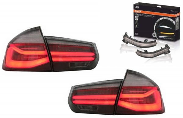 Lynkonverteringssett til LCI-design LED-baklys og speilindikatorer egnet for BMW 3-serie F30 (2011-2019) med dynamisk sekvensielt svinglys | Osram