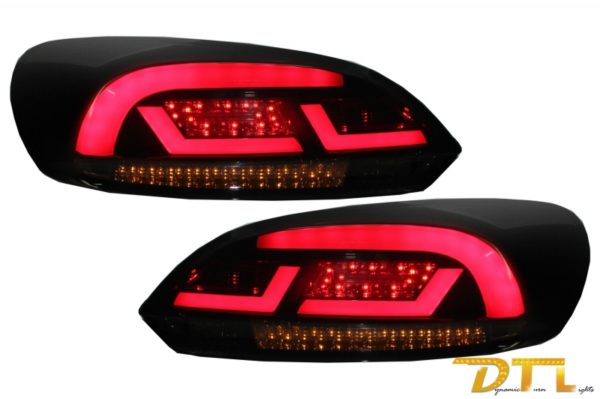 LITEC Lightbar LED-baklys egnet for VW SCIROCCO MK3 III (2008-2013) Svart/Smoke med dynamisk sekvensielt svinglys |