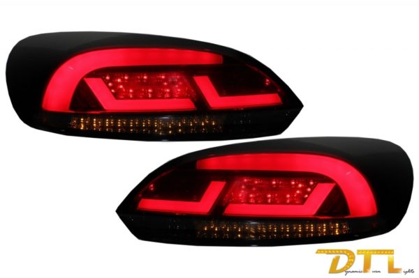 LITEC Lightbar LED-baklys egnet for VW SCIROCCO MK3 III (2008-2013) Rød/Smoke med dynamisk sekvensielt svinglys |