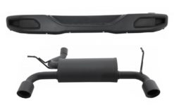 Metall bakre støtfanger med komplett eksosanlegg aksel-rygg egnet for Jeep Wrangler Rubicon JK (2007-2017) Dobbel eksosevakuering