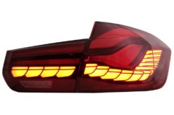 Alternative view of OLED-baklykter Konvertering til M4-design egnet for BMW 3-serie F30 Pre LCI & LCI (2011-2019) F35 F80 Red Clear med dynamisk sekvensielt svinglys