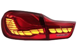 Alternative view of OLED-baklykter egnet for BMW 4-serie F32 F33 F36 M4 F82 F83 (2013-03.2019) Rød klare med dynamisk sekvensielt svinglys