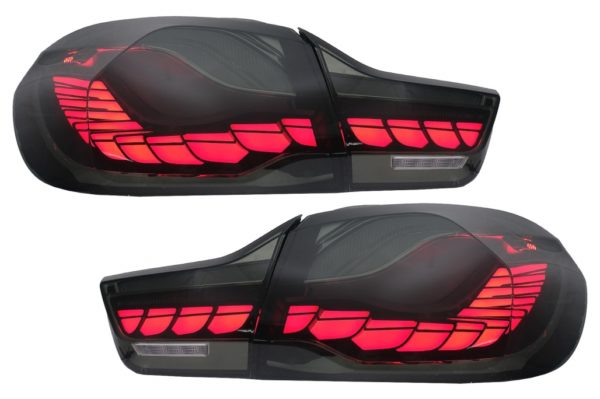 OLED-baklykter egnet for BMW 4-serie F32 F33 F36 M4 F82 F83 (2013-03.2019) Red Smoke med dynamisk sekvensielt svinglys