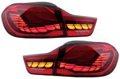 OLED-baklykter egnet for BMW 4-serie F32 F33 F36 M4 F82 F83 (2013-03.2019) Røde med dynamisk sekvensielt svinglys