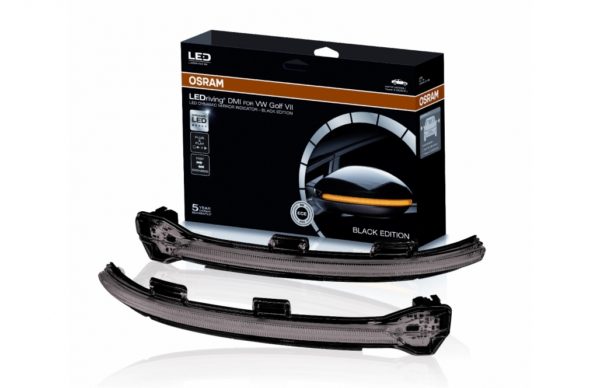 Osram Dynamic Full LED Mirror Indicators LED-kjøring egnet for VW Golf 7 & 7.5 (08/2012-) VW Touran II (05/2015-) Lamando (2014 -2019) Black Edition | Osram