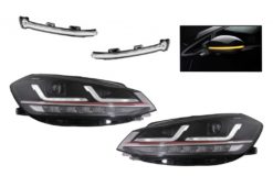 Osram Full LED-frontlykter med dynamiske LED-speilindikatorer LED-kjøring egnet for VW Golf 7.5 Facelift (2017-2020) GTI Look-oppgradering for halogen med dynamiske sekvensielle svinglys