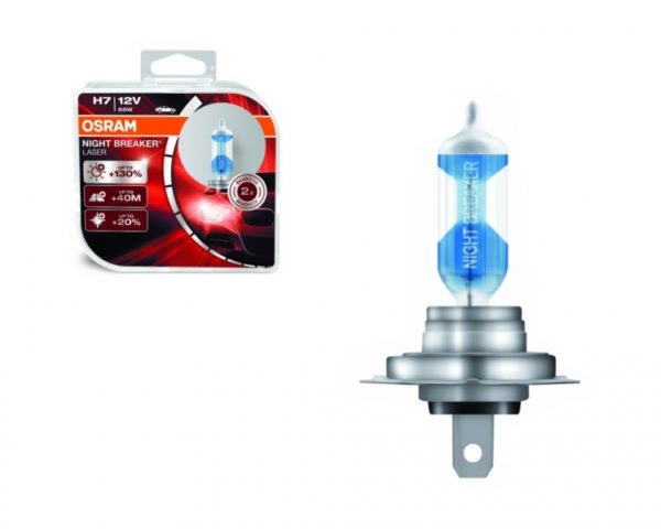 OSRAM NIGHT BREAKER LASER H7 Halogen hodelykt 64210NBL HCB 12V Duoboks (2 enheter)