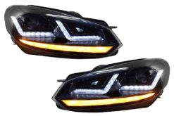 Osram Xenon Upgrade Frontlykter LED-kjøring egnet for VW Golf 6 VI (2008-2012) Sort LED dynamiske sekvensielle svinglys