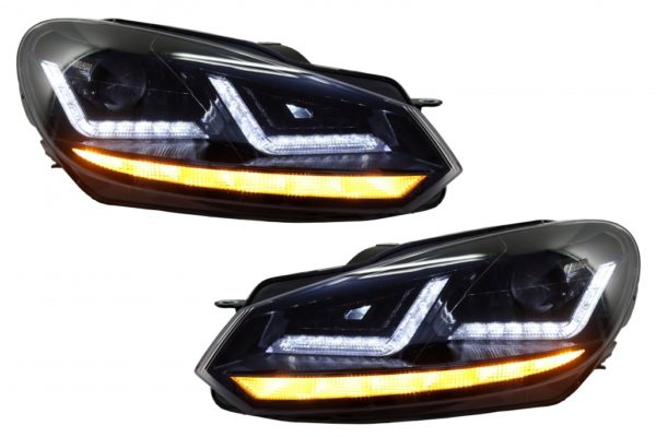 Osram Xenon Upgrade Frontlykter LED-kjøring egnet for VW Golf 6 VI (2008-2012) Sort LED dynamiske sekvensielle svinglys | Osram