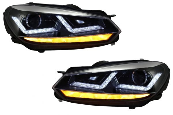 Osram Xenon Upgrade Frontlykter LED-kjøring egnet for VW Golf 6 VI (2008-2012) Chrome LED dynamiske sekvensielle svinglys | Osram