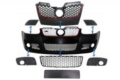 Deler Griller egnet for støtfanger foran GTI Design VW Golf 5 V MK5 (2003-2007)