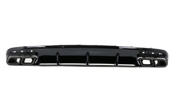 Bakre støtfanger luftdiffuser med svarte lyddemperspisser egnet for Mercedes S-klasse C217 Coupe (2014-2020) S63 Facelift Design