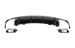 Bakre støtfanger luftdiffuser med eksospottespisser egnet for Mercedes CLA W117 X117 Shooting Brake (2013-2018) Facelift CLA45 Look