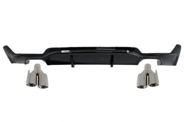 Bakre støtfanger luftdiffusor med eksospottespisser Quad egnet for BMW F32 F33 F36 (2013-) Coupe Cabrio 4 Series M Performance Design Piano Black |
