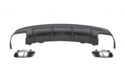 Bakre støtfanger luftdiffuser med eksospottespisser Krom egnet for Mercedes CLA W117 (2013-2018) Facelift CLA45 Carbon Design