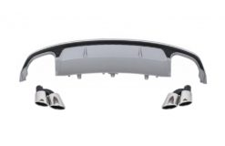 Bakre støtfanger luftdiffuser med eksospottespisser egnet for Audi A7 4G Facelift (2015-2018) S7 Design Only S Line Bumper