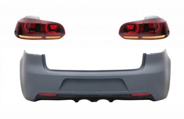 Bakre støtfanger og baklys Full LED-blinklys Static Red Smoke egnet for VW Golf VI (2008-2013) R20 Design |
