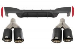 Bakre støtfanger diffuser matt svart med karbon doble eksospottespisser egnet for BMW 5-serie G30 G31 2017-up M5 Design