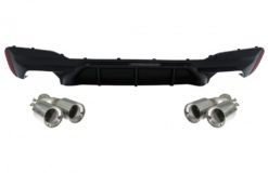 Bakre støtfanger Diffuser Piano Black med eksospottespisser Krom egnet for BMW 5-serie G30 G31 Limousine Touring (2017-2020) M5 Design