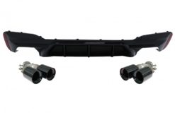 Bakre støtfanger Diffuser Piano Svart med Eksospottedemper Svart egnet for BMW 5-serie G30 G31 Limousine Touring (2017-2020) M5 Design