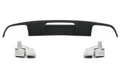 Bakre støtfanger Diffuser egnet for Mercedes CLS Sedan W218 (2012-2017) med eksospottespisser bakrør kun for standard støtfanger