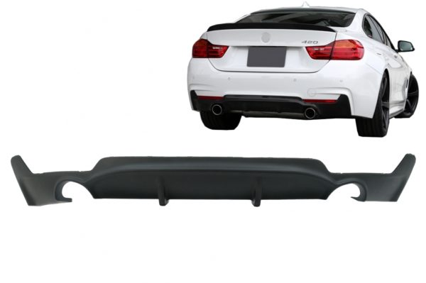 Bakre støtfanger diffuser egnet for BMW 4-serie F32 F33 F36 (2013-) Coupe Cabrio M Performance Design Twin Single Outlet |