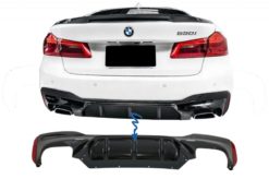Bakre støtfanger diffuser egnet for BMW 5-serie G30 G31 Limousine Touring (2017-up) M5 Design Piano Black