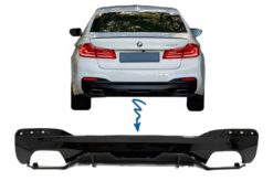 Bakre støtfanger diffuser egnet for BMW 5-serie G30 G31 Limousine Touring (2017-up) M Performance Design Piano Black