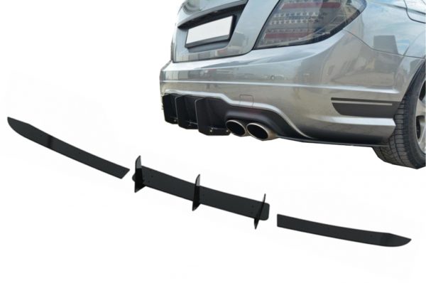 Bakre støtfanger forlengelsesdiffuser egnet for Mercedes C-Klasse W204 C204 Limousine Coupe (2012-2014) Piano Black |